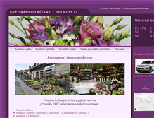 Tablet Screenshot of kvetinarstviricany.cz